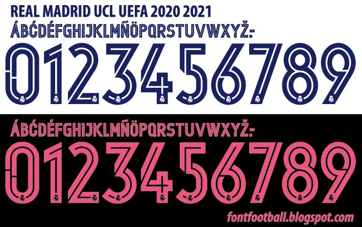 Font Vector Real Madrid UCL 2020 2021 kit