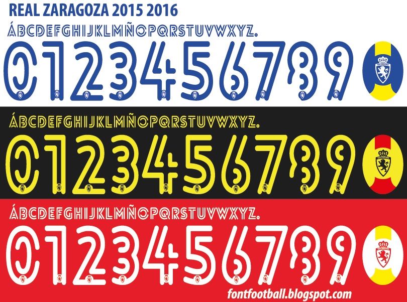 Font Vector Real Zaragoza 2015 2016 kit