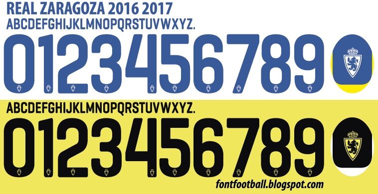 Font Vector Real Zaragoza 2016 2017 kit