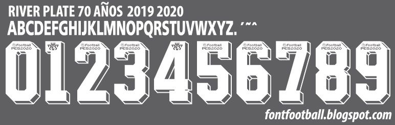 Font Vector River Plate 70 Años 2019 2020 kit