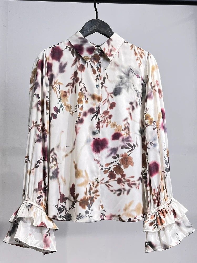 CHEMISE ZARA IMPRIMÉE DE FIL MÉTALLIQUE