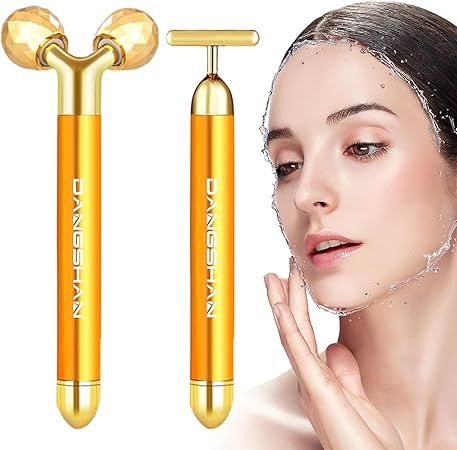 Masajeador facial eléctrico 2 en 1 con rodillo 3D