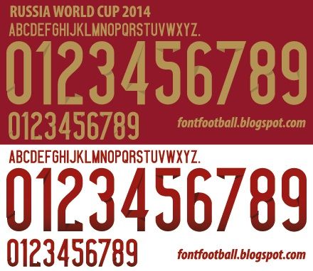 Font Vector Russia World Cup 2014 kit