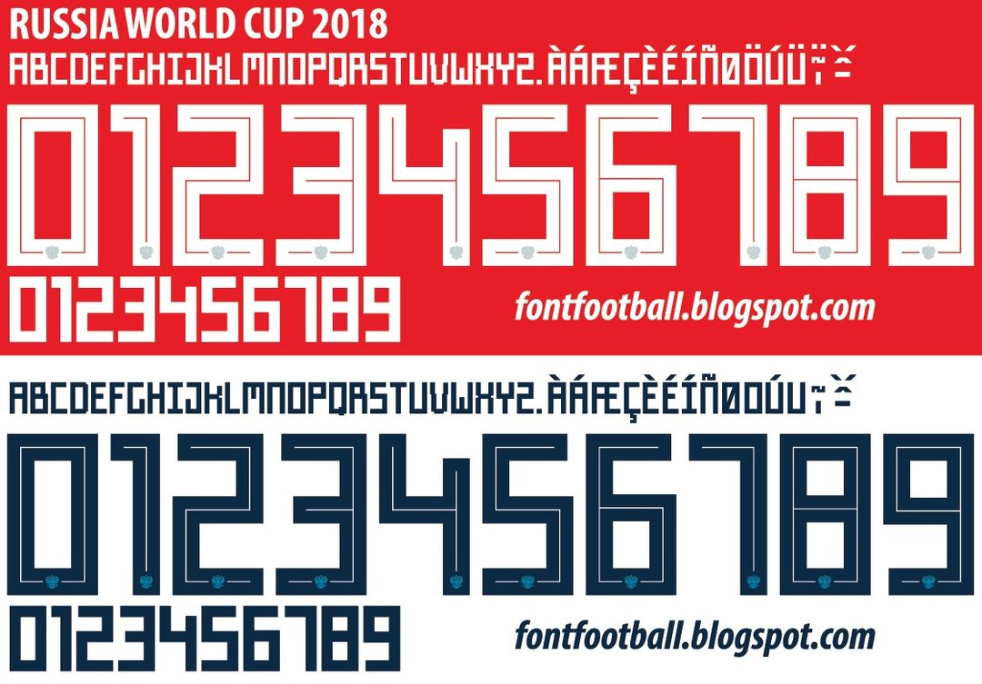 Font Vector Russia World Cup 2018 kit