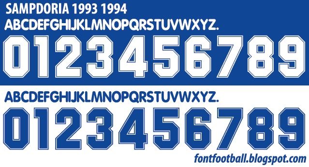 Font Vector Sampdoria 1993 1994 kit