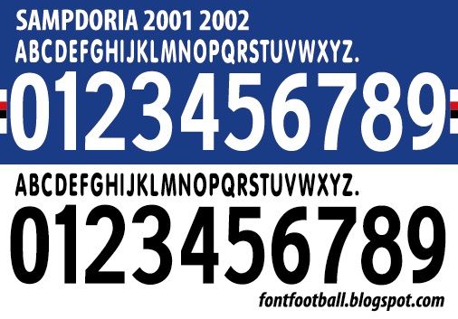 Font Vector Sampdoria 2001 2002 kit