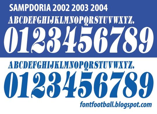 Font Vector Sampdoria 2002 2003 2004 kit