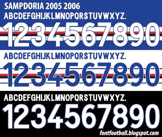 Font Vector Sampdoria 2005 2006 kit