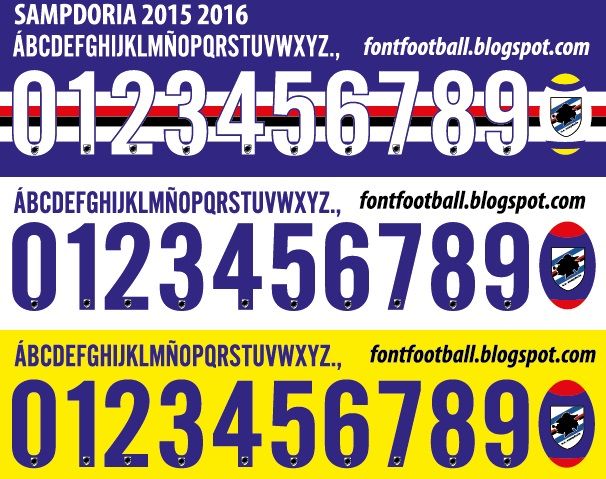 Font Vector Sampdoria 2015 2016 kit