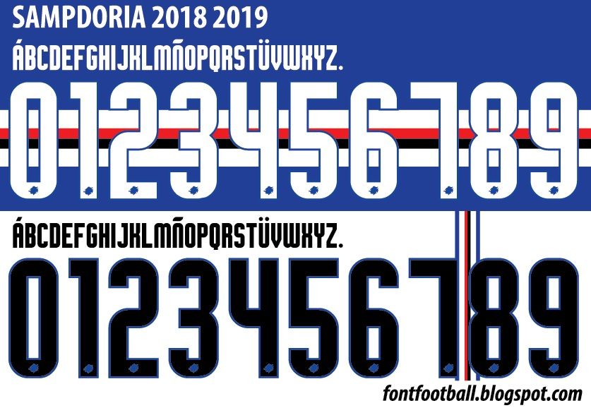 Font Vector Sampdoria 2018 2019 kit