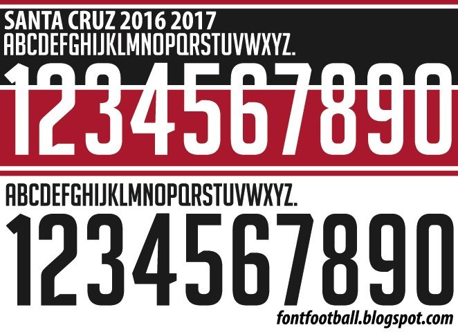 Font Vector Santa Cruz 2016 2017 kit