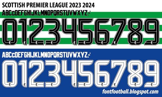 Font Vector Scottish Premier League SPL 2023 2024 kit