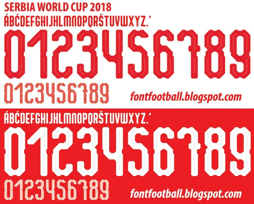 Font Vector Serbia World Cup 2018 kit