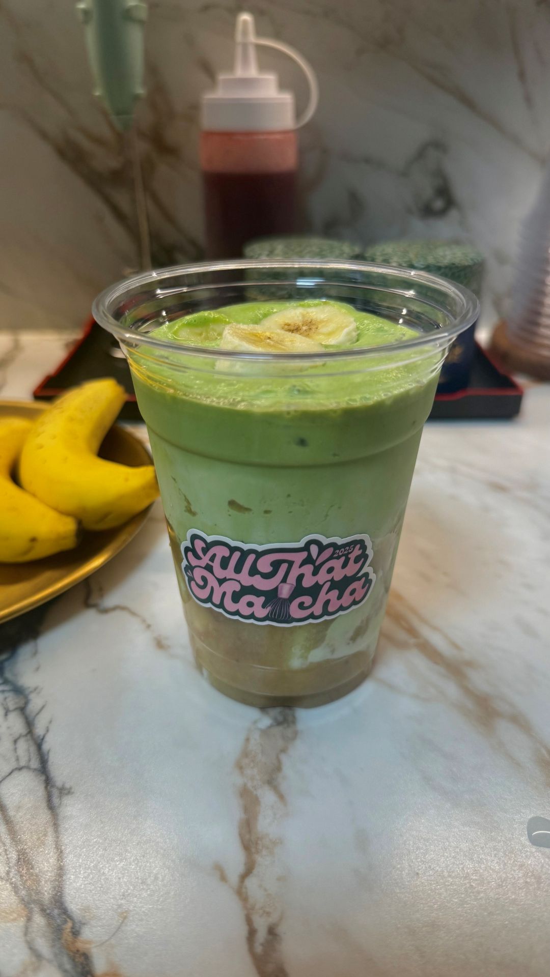 Iced Banana Matcha Latte