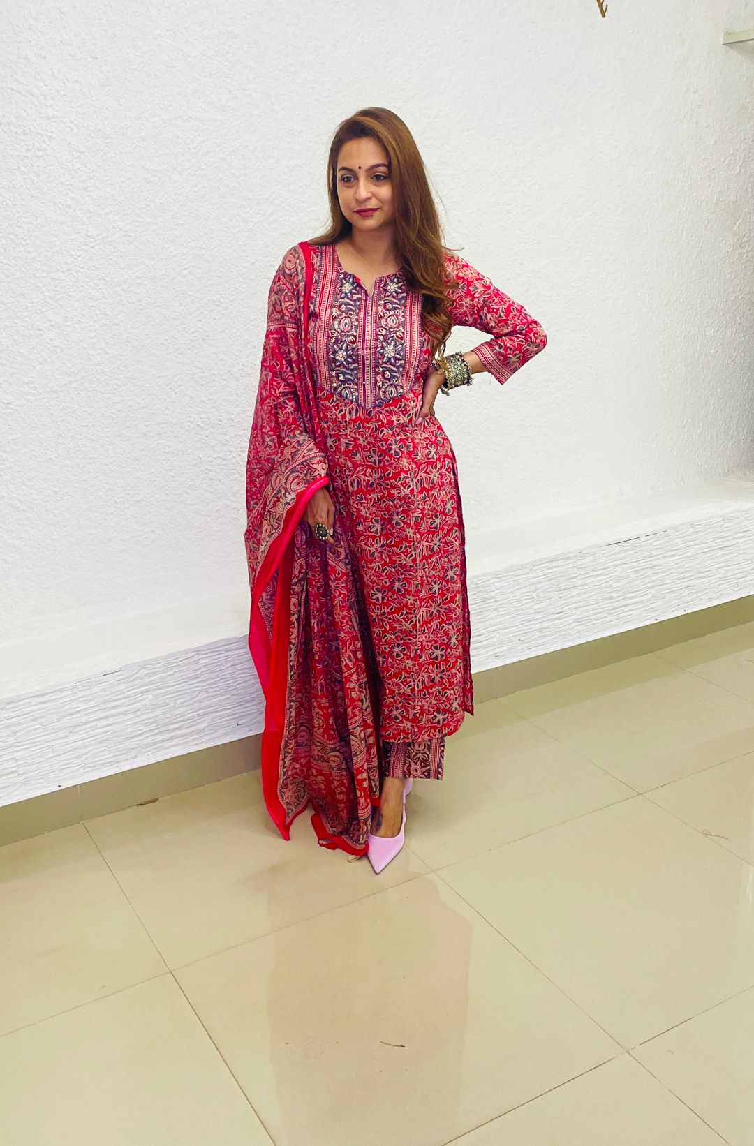 Pink Kalamkari Set