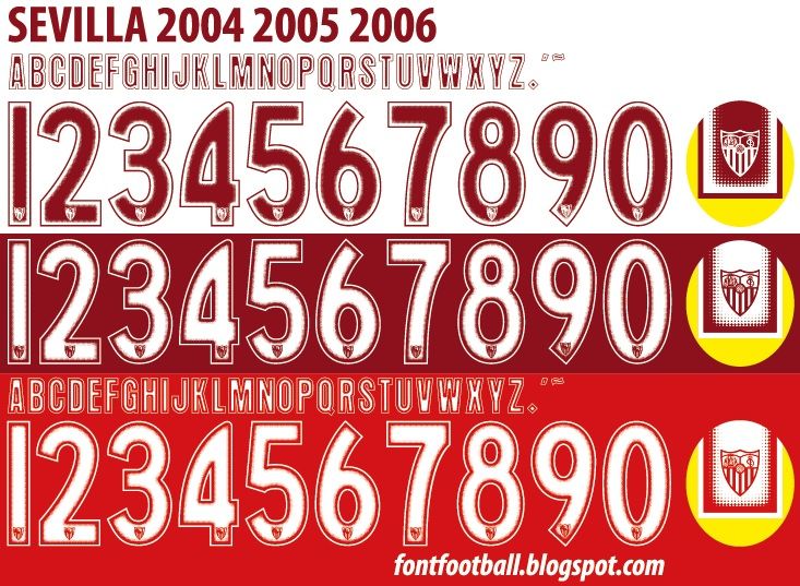 Font Vector Sevilla 2004 2005 2006 kit