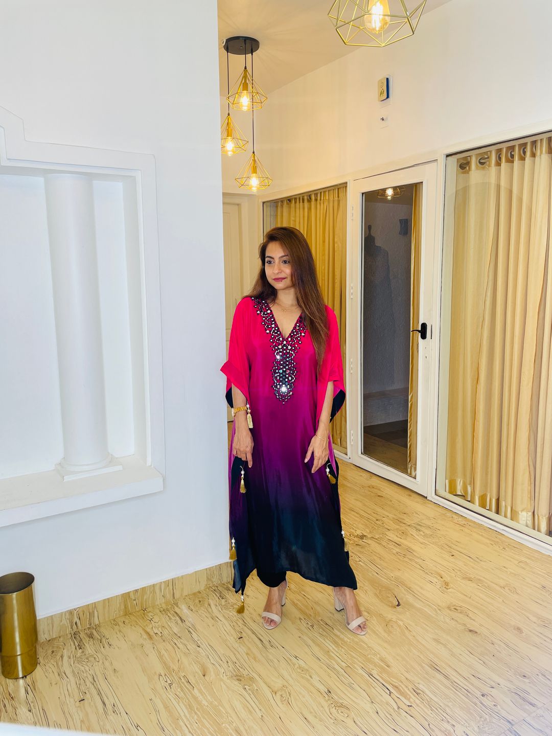 Pink Ombré Kaftan Set