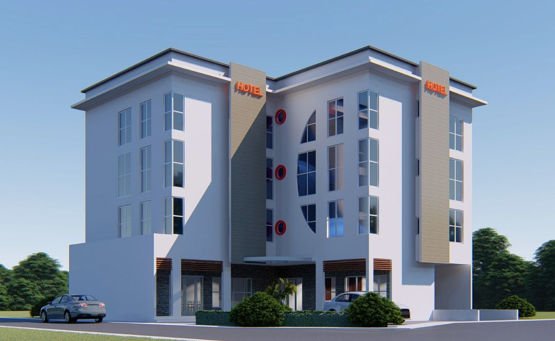 Exemple de plan 3D : Hôtel Bandjoun
