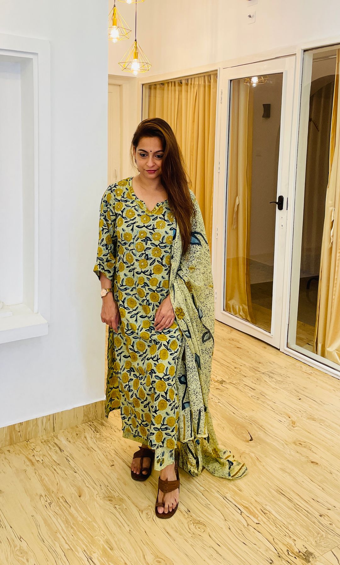 Yellow Green Floral Set