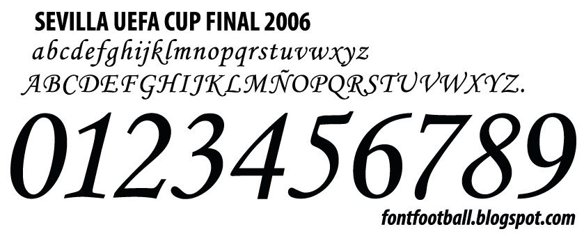 Font Vector Sevilla UEFA CUP Final 2006 kit