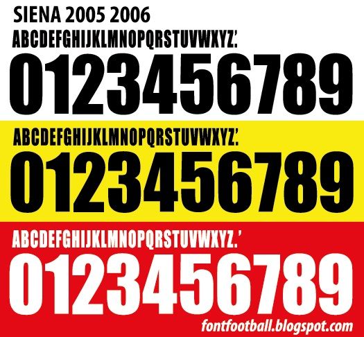 Font Vector Siena 2005 2006 kit