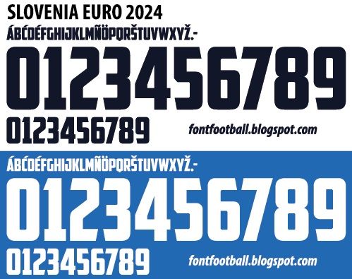 Font Vector Slovenia Euro 2024 kit