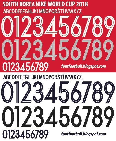 Font Vector South Korea Nike World Cup 2018 kit