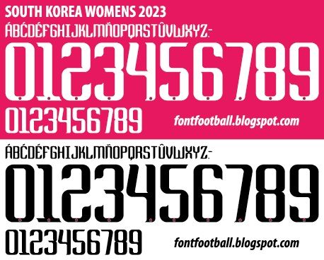 Font Vector South Korea Womens 2023 kit
