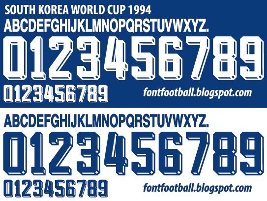 Font Vector South Korea World Cup 1994 kit