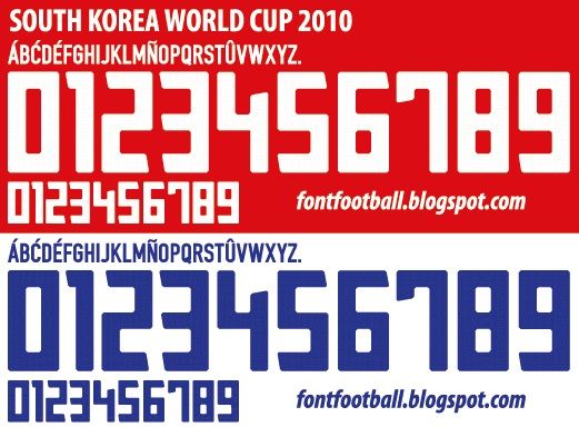 Font Vector South Korea World Cup 2010 kit