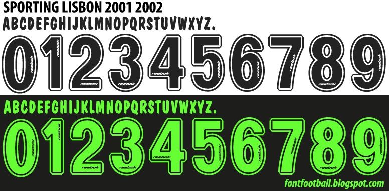 Font Vector Sporting Lisbon 2001 2002 kit