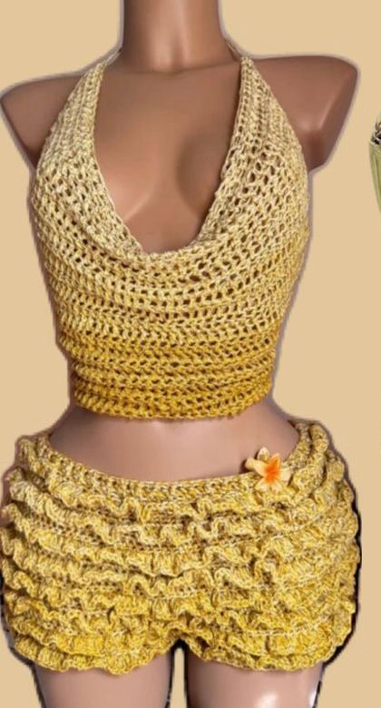 Ensemble Crochet – Haut + Jupe ou Short