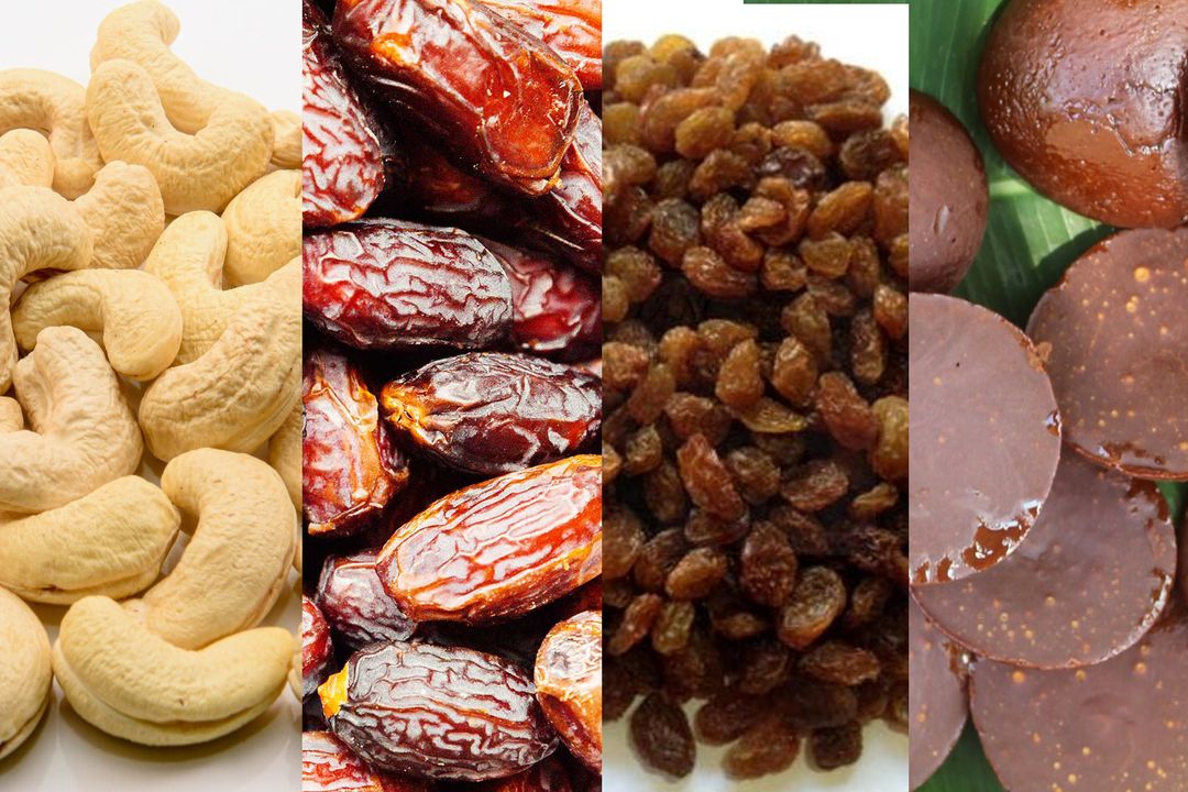 Cashew nut/Dates/Plums/Kithul juggery
