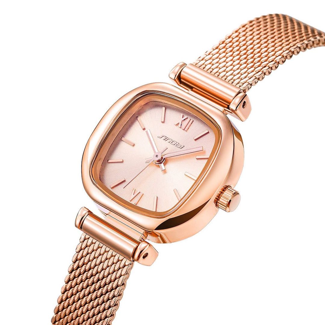 SNOBI - Montre Carré d’Or style Coréen Or rose 