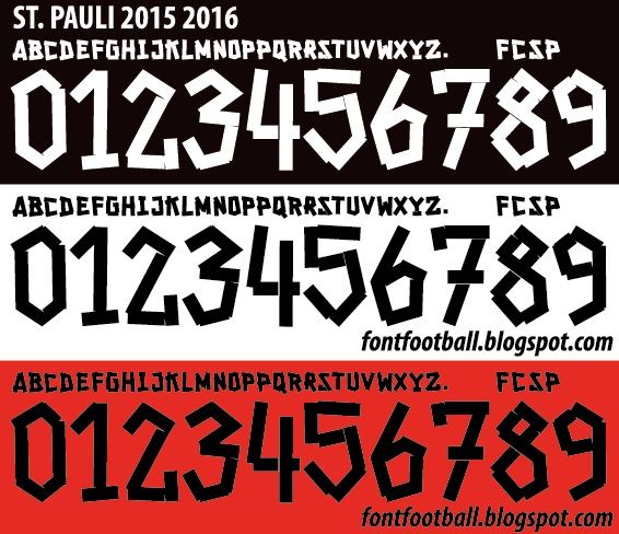 Font Vector St. Pauli 2015 2016 kit