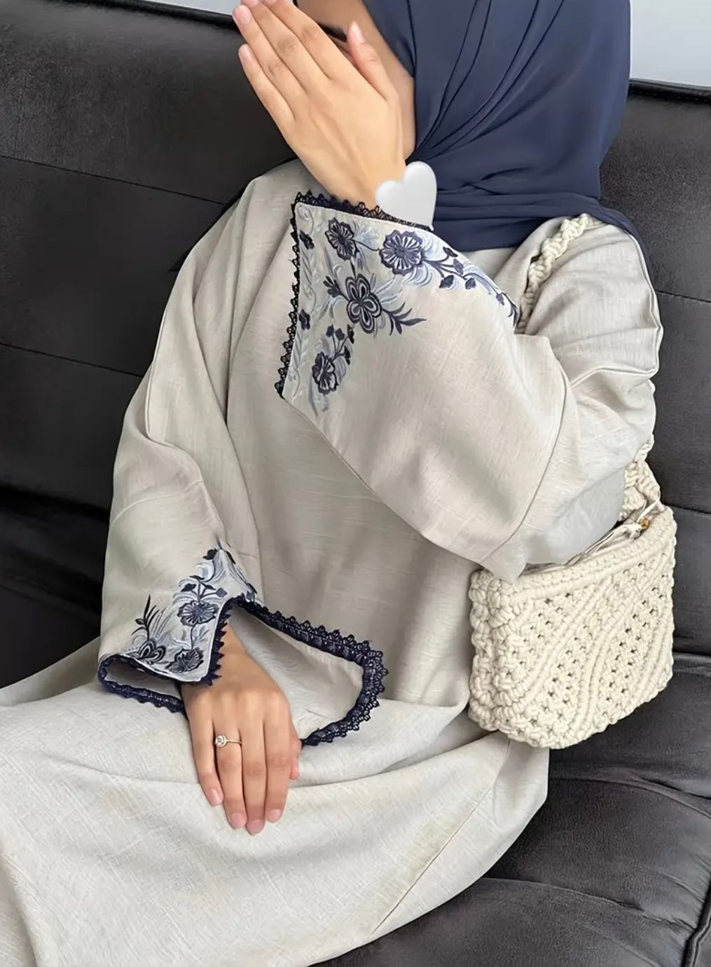 Embroidery Sleeves Dress - 002