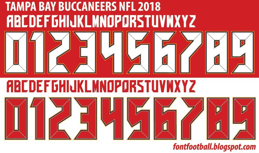 Font Vector Tampa Bay Buccaneers NFL 2018 kit