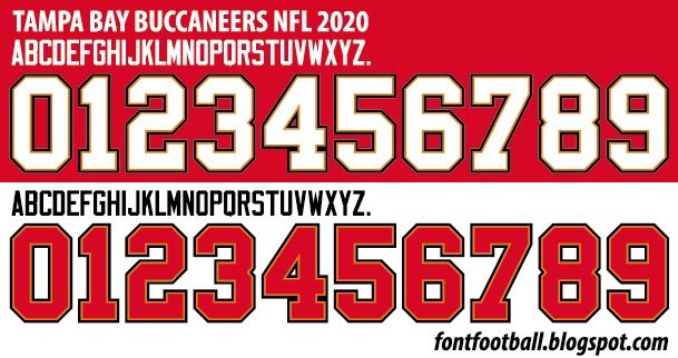 Font Vector Tampa Bay Buccaneers NFL 2020 kit