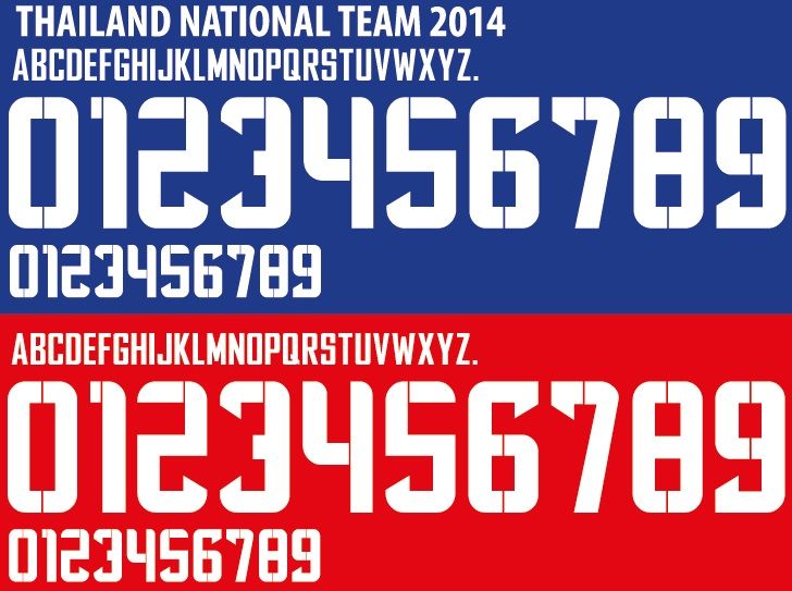 Font Vector Thailand National Team 2014 kit