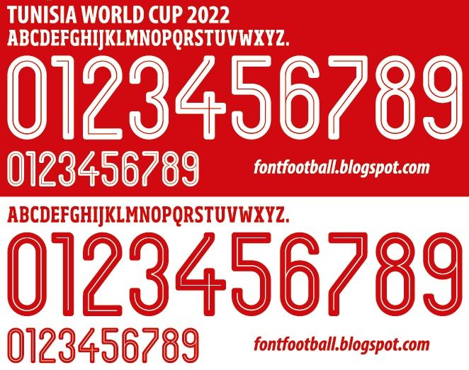 Font Vector Tunisia World Cup 2022 kit