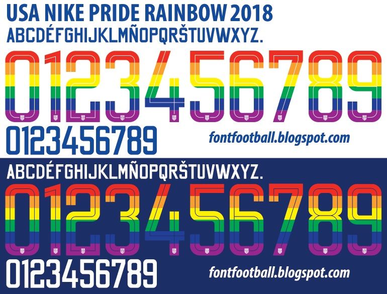 Font Vector USA Pride Rainbow 2018 kit