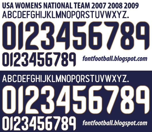 Font Vector USA Womens 2007 2008 2009 kit