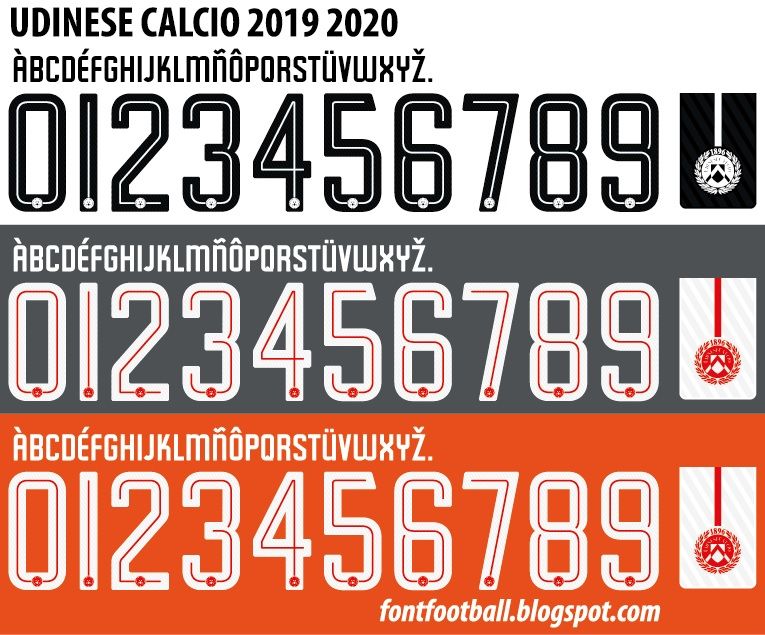 Font Vector Udinese 2019 2020 kit