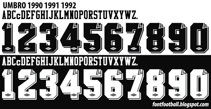 Font Vector Umbro 1990 1991 1992 kit