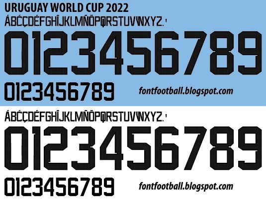 Font Vector Uruguay World Cup 2022 kit