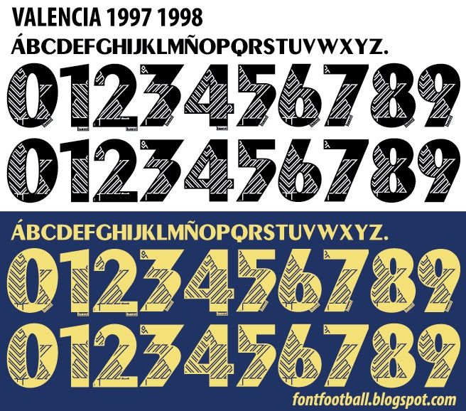 Font Vector Valencia CF 1997 1998 kit