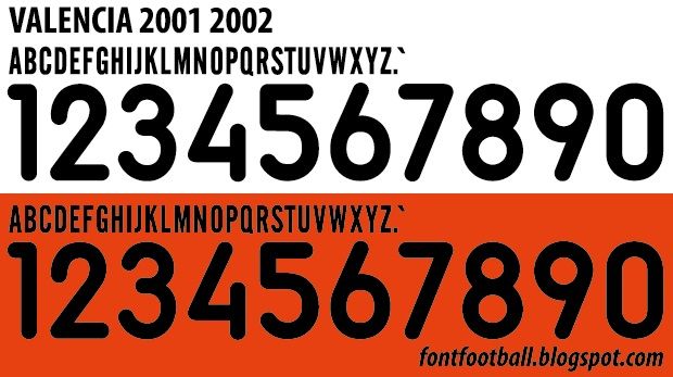 Font Vector Valencia CF 2001 2002 kit