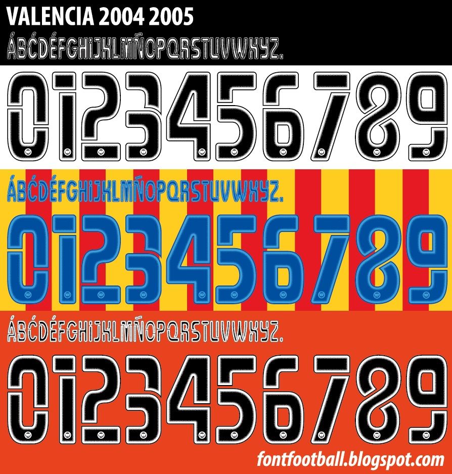 Font Vector Valencia CF 2004 2005 kit