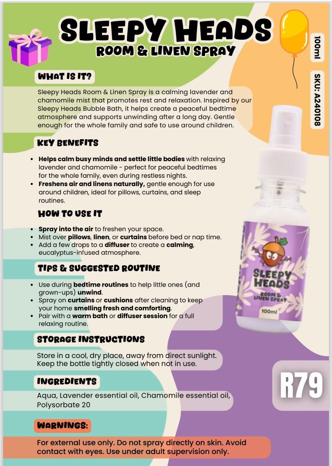 Sleepy Heads Room & Linen Spray