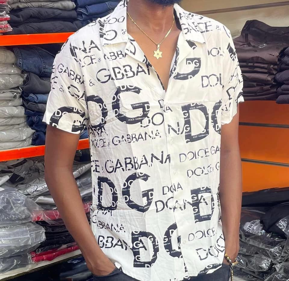 Chemise Blanche à Imprimé Noir DOLCE & GABBANA